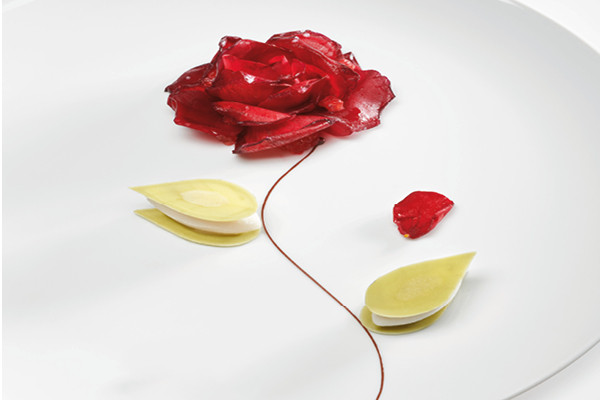 Valrhona 'Painted Roses' Plated Dessert