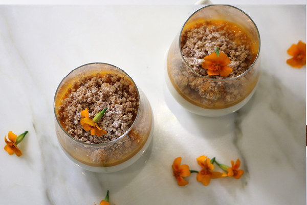 Exotic Panna Cotta with Coconut Crumble