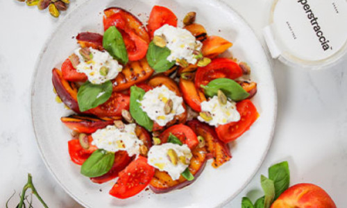 Grilled Peach and Superstraccia Vegan Salad 